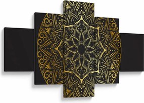 Obraz złotej abstrakcji (125x70 cm)