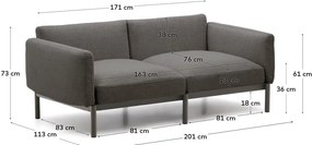 Szara tapicerowana sofa ogrodowa Sorells – Kave Home