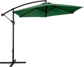 Parasol ogrodowy na wysięgniku XS-UMS021 z korbką, zielony, 3 m