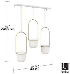 Plastikowe wiszące osłonki na doniczki na zioła zestaw 3 szt. ø 7,5 cm Triflora – Umbra