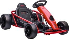HOMCOM 24 V elektryczny gokart dla dzieci do 13 km/h z funkcją driftu, 2 silniki, dla 8–12 lat, czerwony | Aosom PL