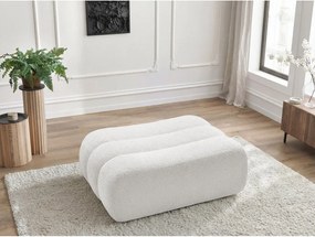 Biały podnóżek z materiału bouclé Azra – Bobochic Paris