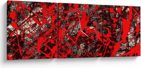 Obraz - Ekspresyjna abstrakcja (z zegarem) (90x30 cm)