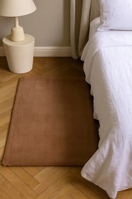 Dywanik Brązowy 80x150 cm Antypoślizgowy miękki Akcent do Sypialni i Salonu