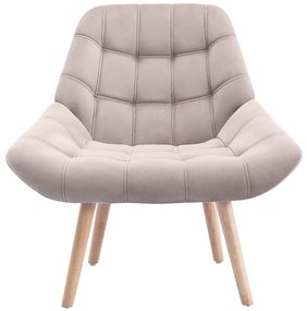 Fotel z beżowego weluru LUOSTO