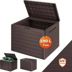 Pojemnik do przechowywania WOODEBOX, 190L, 78x44x55cm, ciemny brąz Prosperplast