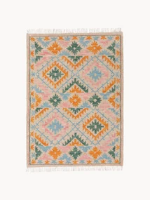 Ręcznie tkany dywan kilim z frędzlami Zohra