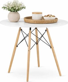 Okrągły Stół Biały Do Jadalni W Stylu Skandynawskim P2-D16