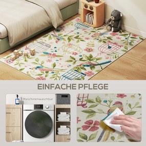 HOMCOM Dywan wiejski, wszechstronny, poliester, łatwa pielęgnacja, antypodłogowy, kolorowy