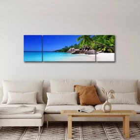 Obraz plaży na wyspie Praslin (170x50 cm)