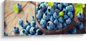Obraz - Jagody (z zegarem) (90x30 cm)