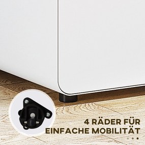 Vinsetto rolka pojemnik szafka na dokumenty z szufladami 3, pojemnik biurowy, stal, biały