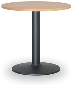 Stolik konferencyjny ZEUS II, średnica 60 cm, czarna podstawa, buk