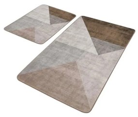 Szaro-brązowe aksamitne dywaniki łazienkowe zestaw 2 szt. 60x100 cm – Mila Home