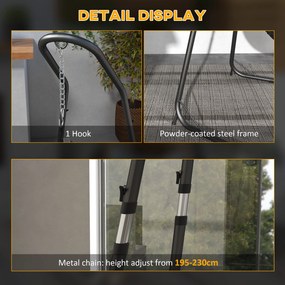 Outsunny Stojak do fotela wiszącego Stojak do fotela bujanego, 133 cm x 116 cm x 195/230 cm, Czarny