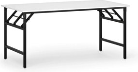 Stół konferencyjny FAST READY, 160x80 cm, czarna podstawa, biały