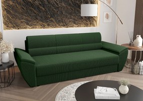 Zielona sztruksowa sofa z funkcją spania N4-C89