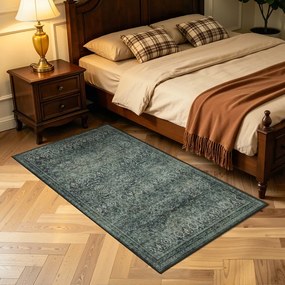 Dywan vintage INKA Oriental z Efektem Postarzenia Zielony 80 cm x 150 cm