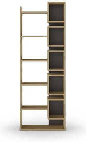 Czarny regał w dekorze dębu 60x168,5 cm Eladi – Marckeric