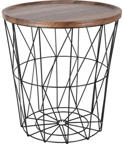 Stołek z blatem z płyty MDF 37 x 39 cm, czarny