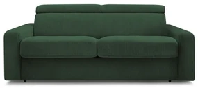 Ciemnozielona sztruksowa rozkładana sofa 215 cm Monaco – Bobochic Paris