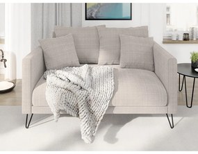 Jasnobrązowa sofa z tkaniny szenilowej 140 cm Freya – Ropez