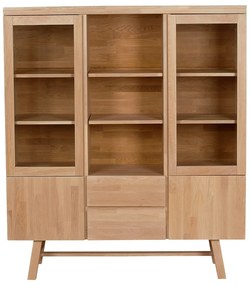 Naturalna witryna z litego drewna dębowego 130x150 cm Brooklyn – Rowico