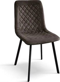 Zestaw 4 krzeseł z brązowego aksamitu i metalowymi nogami w kolorze antracytowym - NOHO