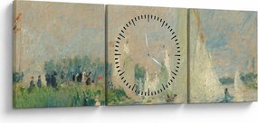 Obraz - Auguste Renoir, Regatta at Argenteuil, reprodukcje (z zegarem) (90x30 cm)