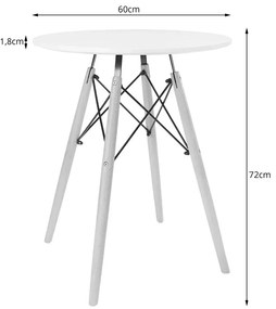 Zestaw stół kuchenny jesion 60 cm z 2 krzesłami - Osato 3X 2 kolory