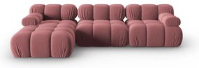 Różowa aksamitna sofa 285 cm Bellis – Micadoni Home