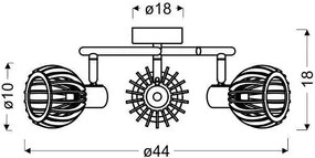 Biała nowoczesna potrójna lampa sufitowa - 3X K089 B9-S80