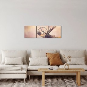 Obraz - Las w jesiennych liściach (z zegarem) (90x30 cm)