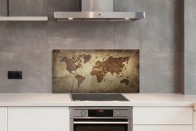 Panel nad Blat Kuchenny Szara Mapa Świata Vintage