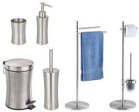 Pojemnik na szczotkę PIENO + szczotka WC, stal nierdzewna, WENKO