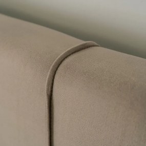 Łóżko Tapicerowane 160x200 cm ze Stelażem i Pojemnikiem Dwuosobowe TINGA Welurowe Beżowe Sypialniane