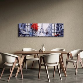 Obraz ulicy w Paryżu, obraz olejny (170x50 cm)