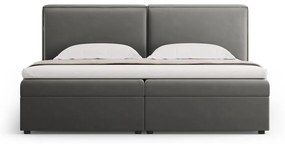 Szare łóżko boxspring ze schowkiem 160x200 cm Arendal – Cosmopolitan Design