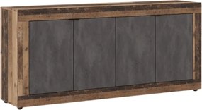 Komoda Czterodrzwiowa BLAGO 180 cm Ciemny Dąb/Grafit Loft