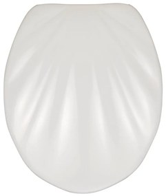 Biała deska sedesowa wolnoopadająca Wenko Premium Sea Shell, 45,5x38 cm