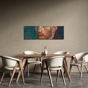 Obraz -  Vincent van Gogh, Self-Portrait, reprodukcje (z zegarem) (90x30 cm)