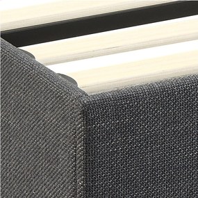 Ciemnoszare tapicerowane łóżko dwuosobowe ze schowkiem i stelażem 160x200 cm Calvi – Actona