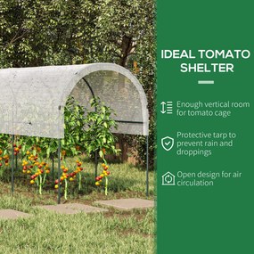 Outsunny Daszek ochronny dla roślin, półokrągły dach, stalowy stelaż, wytrzymała plandeka, biały, 4x1,2x1,7m | Aosom PL