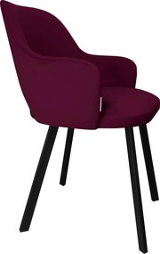 Krzesło Milano tkanina Welur noga metalowa : Kolor nogi - Czarna profil, Kolor tkaniny - VELVET - MG02, Typ siedziska - Siedzisko stałe