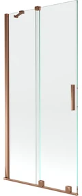 Mexen Velar parawan nawannowy 2-skrzydłowy rozsuwany 95 x 150 cm, transparent, różowe złoto - 896-095-000-01-60
