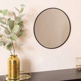 Okrągłe lustro w metalowej ramie, Ø 38 cm