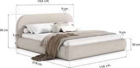 Łóżko Livv 160x200, tkanina LOOP 02, stelaż metalowy