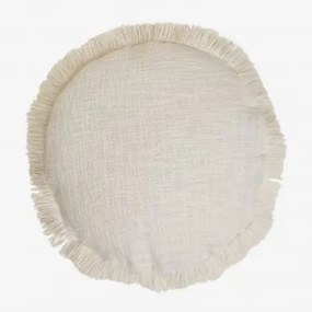 Poduszka Okrągła Ø40 Cm Z Bawełny Soncey Gardenia Biel - Sklum