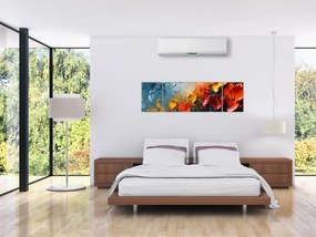 Obraz - Abstrakcyjny obraz kwiatów III. (170x50 cm)
