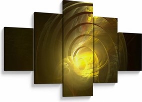 Obraz żółtej abstrakcyjnej spirali (125x70 cm)